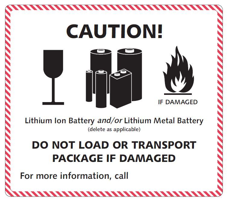 100 x 100mm UN Hazard Labels "Lithium Metal"